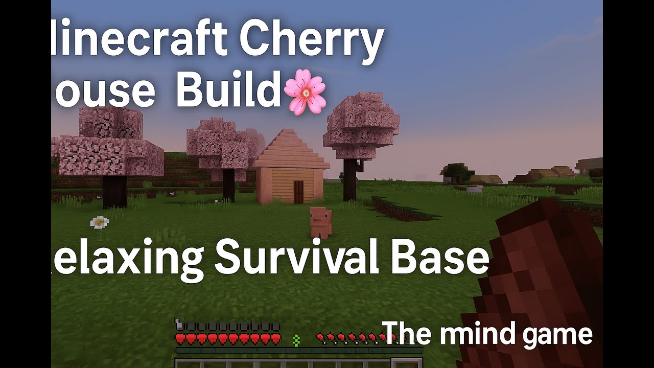 Minecraft Cherry House Build 🌸 | Relaxing Survival Base Idea!