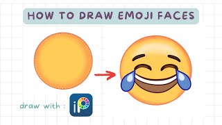 How to draw Emoji Faces using app on a tablet / phone. screenshot 2