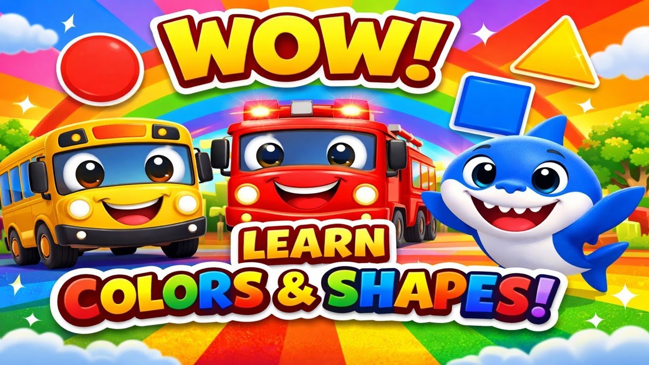 Learn Colors, Shapes & Numbers | Tiny Wheels Town | Fun Preschool Animation for Kids 🌈🚍