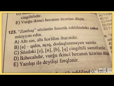FONETIK TEHLIL(120-255) - AZERBAYCAN DILI TEST TOPLUSU.