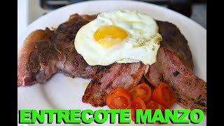 Entrecote di Manzo all'Americana in Padella - Ricetta per Bistecca di Carne