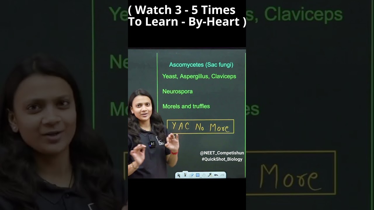 Short trick to learn EXAMPLES OF ASCOMYCETES | QuickShot Biology | #Poonam | #shorts#neet#biology