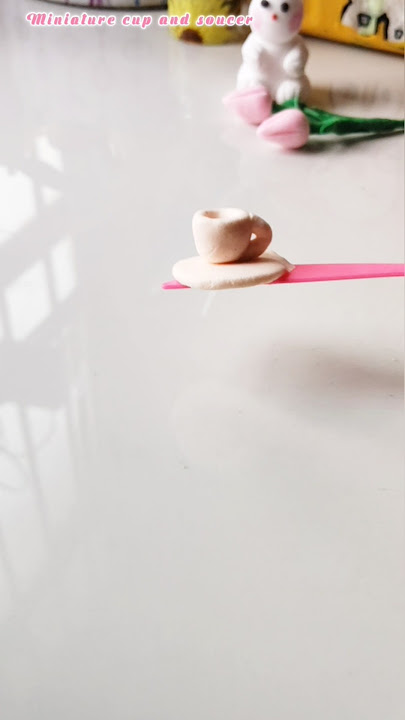 clay miniature cup and soucer #diy #viral #art #artandcraft #shortvideo #2shorts #clayfigure