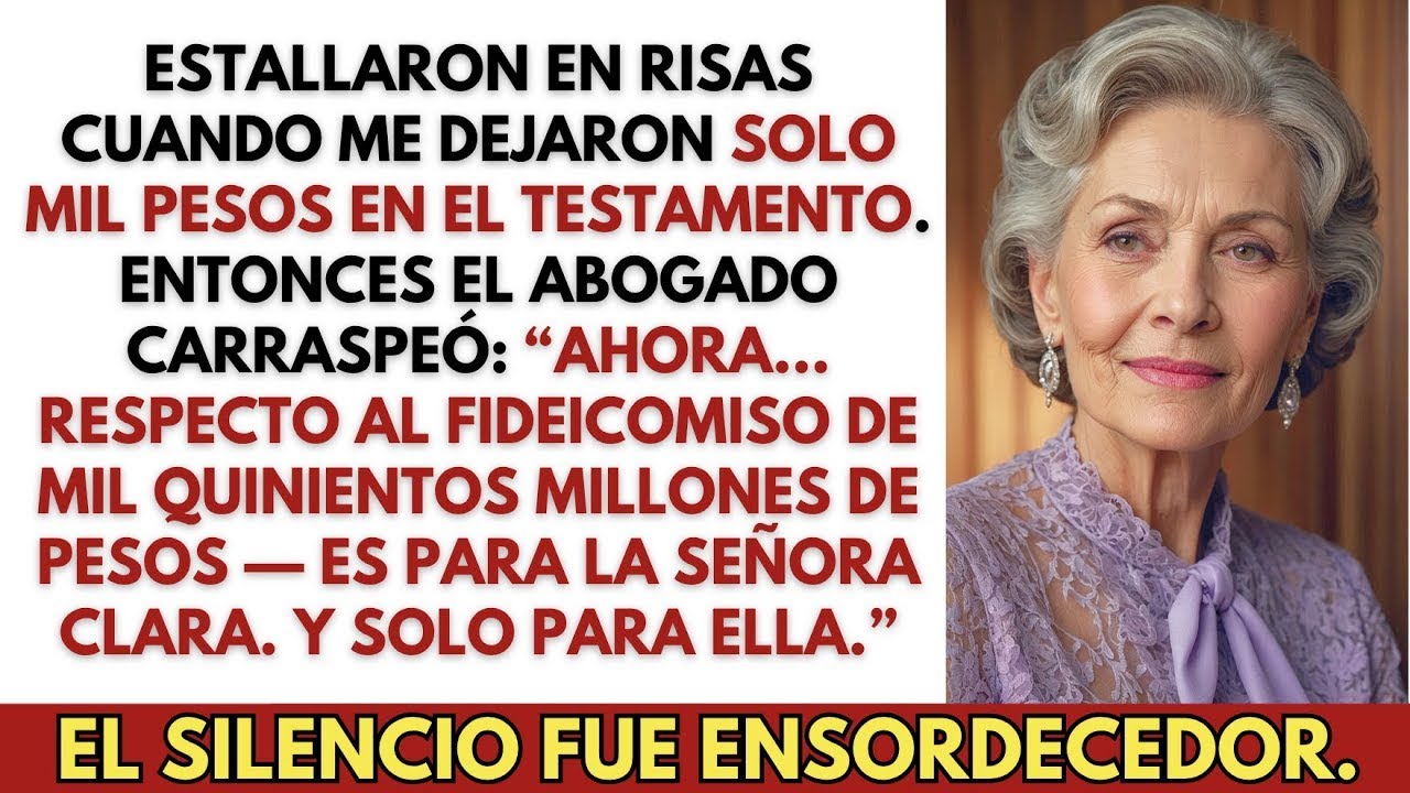 En la lectura del testamento, mis hijos se rieron de mi herencia de mil pesos — luego el abogado...