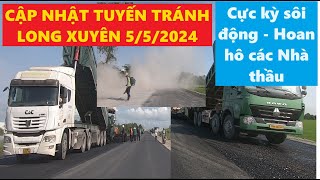 Tuyến tránh Long Xuyên ngày 5/5 đoạn từ cầu vượt QL80 lên cầu vượt Long Xuyên, cực kỳ sôi động