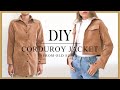DIY Corduroy jacket/Sherpa jacket from old shirt - Old shirt transformation idea