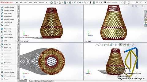 Geometric pattern lamp shade in SolidWorks Абажур на лампу з геометричним візерунком