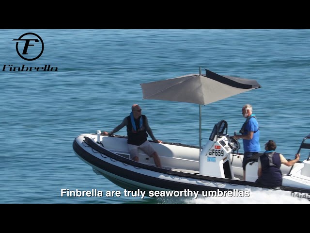 Finbrella Boat Umbrella Marine Trials on Naiad Rib (withcaptions