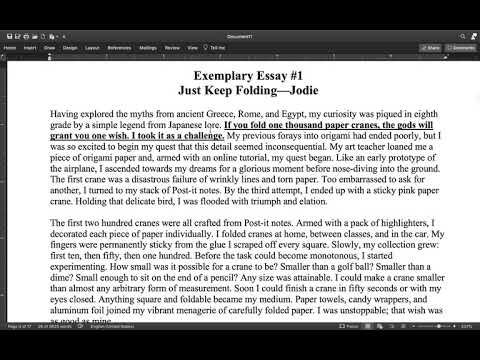 college essay examples youtube