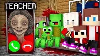 Why SCARY TEACHER LITTLE NIGHTMARES Called JJ and Mikey Family - in Minecraft Maizen!