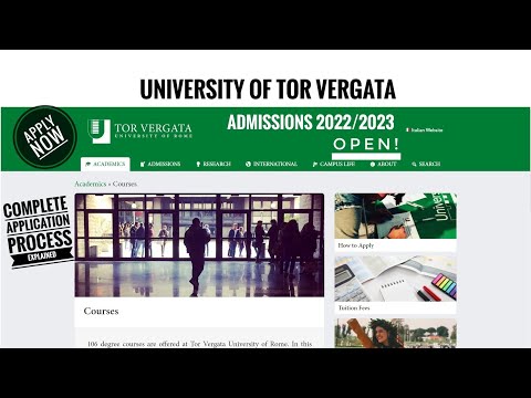 UNIVERSITY OF TOR VERGATA Admission Process | Explained