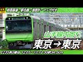 【4K60fps前面展望】JR山手線 内回り 前面展望 東京→上野→東京【駅名標&速度計付き前面展望】