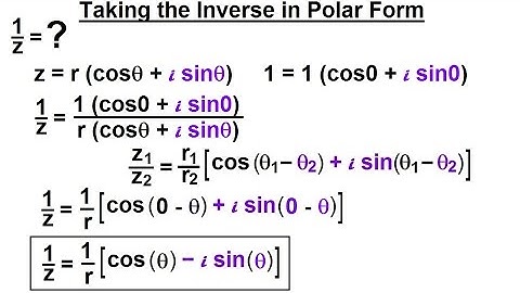 Calculus 2: Complex Numbers & Functions (16 of 28) Taking the Inverse Polar Form