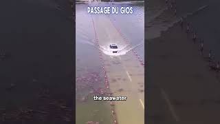 A road in France that disappears underwater