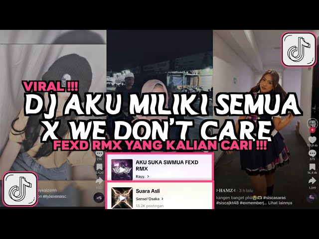 DJ AKU MILIKI SEMUA X WE DON'T CARE FEXD RMX VIRAL TIKTOK 2024 class=