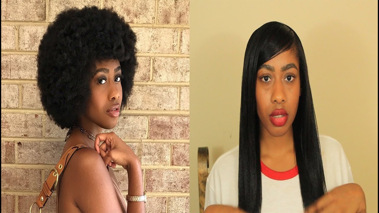 Straightening 4C Natural hair WITHOUT heat damage - YouTube