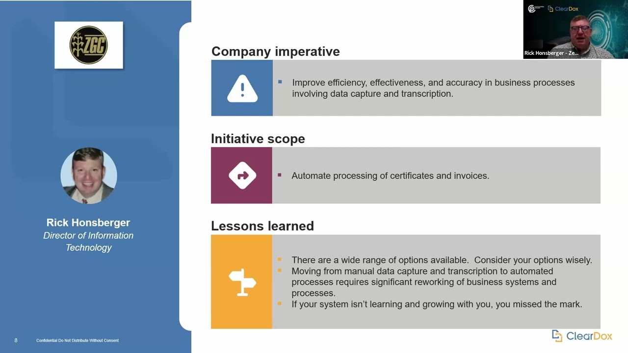 ClearDox Commodities People Webinar - Speaker Rick Honsberger
