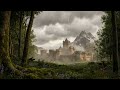 Rainy Medieval Castle Ambience 🌧️🏰 Thunderstorm in an Enchanted Forest