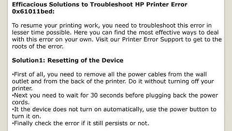 HP Printer Error 0x61011bed