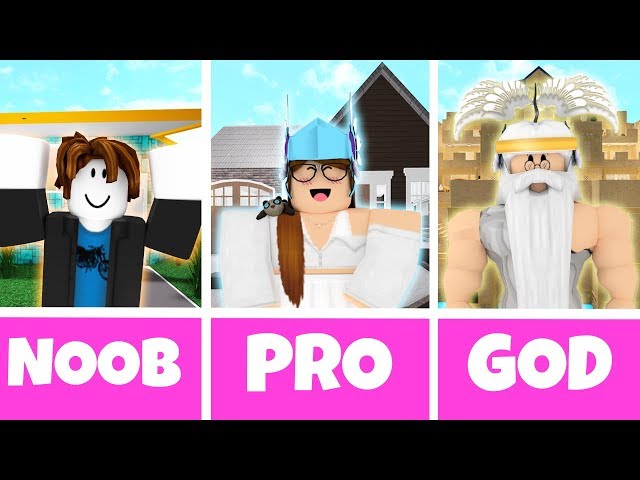 Roblox Noob Vs Pro Vs God Builder In Bloxburg Youtube - noob hobo roblox