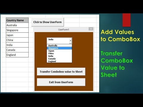 Excel VBA Combobox - Adding data to ComboBox and Transfer value from ComboBox to Sheet