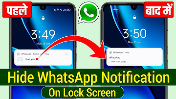 How To Hide Whatsapp Notification On Lock Screen | Whatsapp Ke Notification Lock Screen Par Na Dikhe
