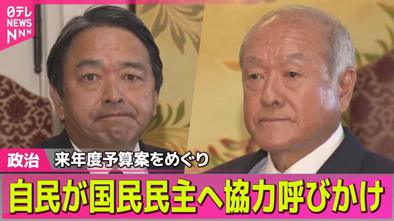 【政治】来年度予算案めぐり　自民が国民民主へ協力呼びかけ…丁寧な審議求め回答保留 / 来年春の統一地方選　立憲・公明は中道に合流せず…── 政治ニュースまとめ （日テレNEWS LIVE）