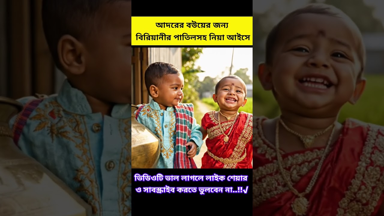 "বউয়ের জন্য বিরিয়ানি "😱। Bangla funny baby video in 4k ।