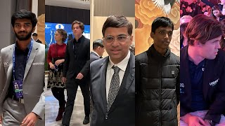 The Players arrive at the opening ceremony of the World Rapid and Blitz 2023