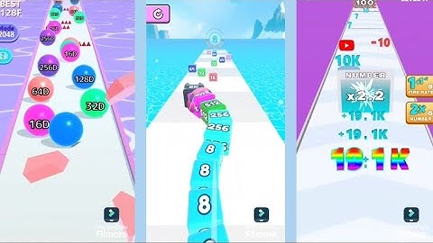 Jelly Tube Run 2048 vs Ball Run 2048 vs Number Dash Shoting 3 Race in One Gameplay