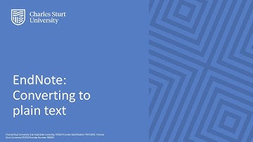 EndNote: Converting to plain text