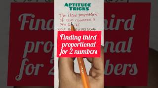 Third Proportional || Aptitude Tricks ||