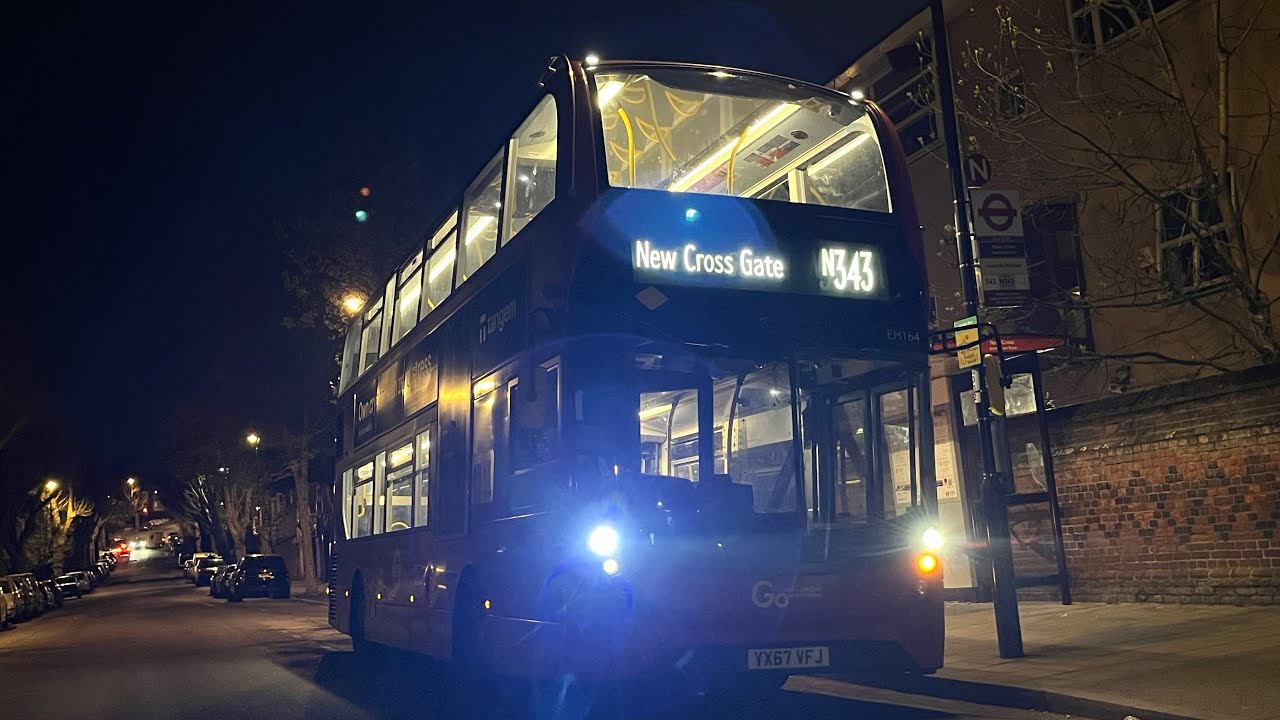 Full Route Visual. Route N343: Trafalgar Square - New Cross Gate