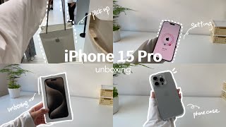 iPhone 15 Pro Natural Titanium aesthetic unboxing | The New iPhone vlog