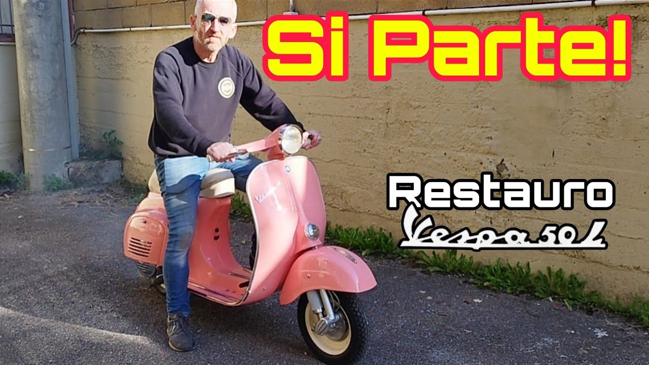 Fine Restauro Vespa 50 L con 130 DR - Luci e scritte-Full Restoration Piaggio Vespa 50 L-Part 22