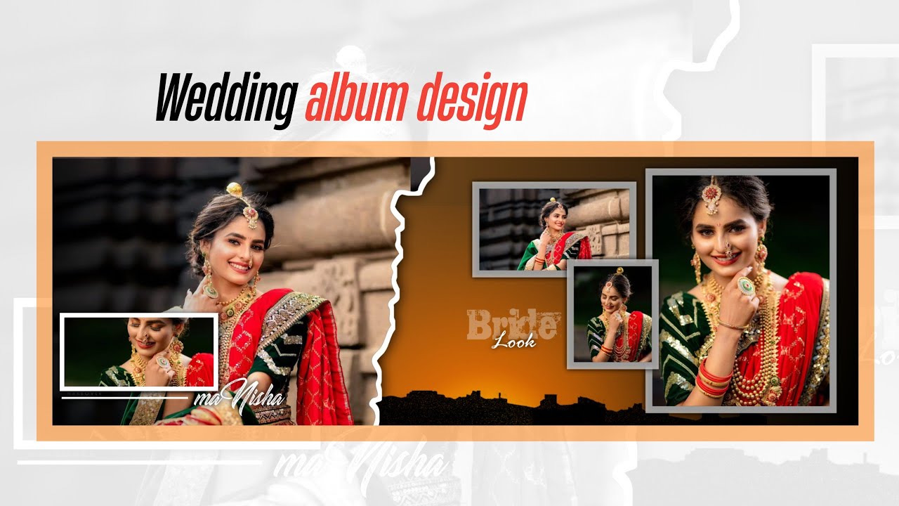 #8 pixellab How to make Wedding album design, album seets edit # ...