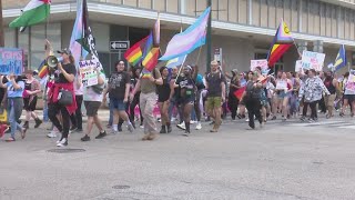 Hundreds marched downtown for Transgender Day of Visibility rally