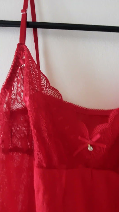 lingerie merah transparen