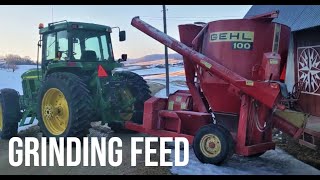 Grinding Corn on a Dairy Farm (John Deere and Gehl 100)