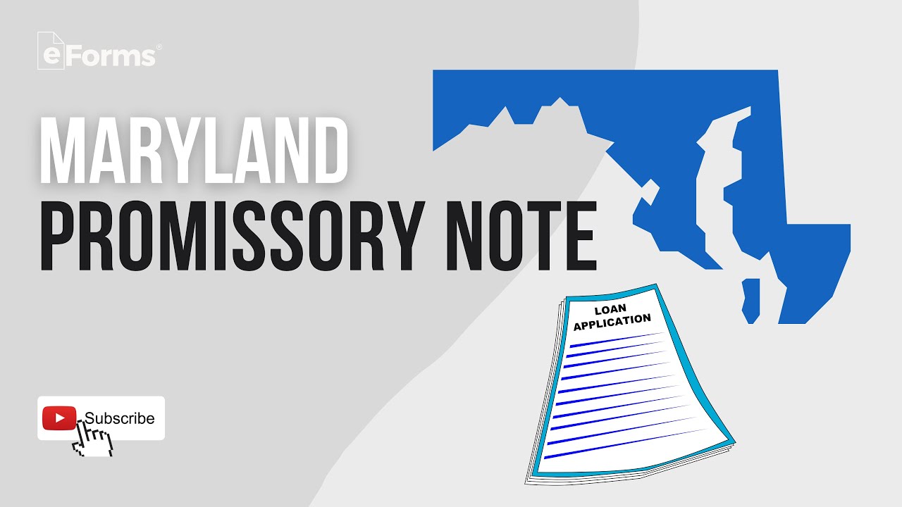 Maryland Promissory Note Interest Rates Signing Requirements