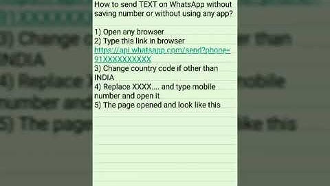 How to send text or files in WhatsApp without saving number or without using any APP