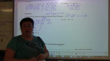 8.1 day 1 Solving Quadratic Equations by Completing the Square video #1