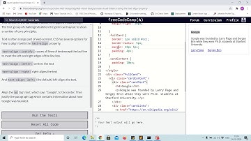 Tutorial 1 - text align property - free code camp (Explained)