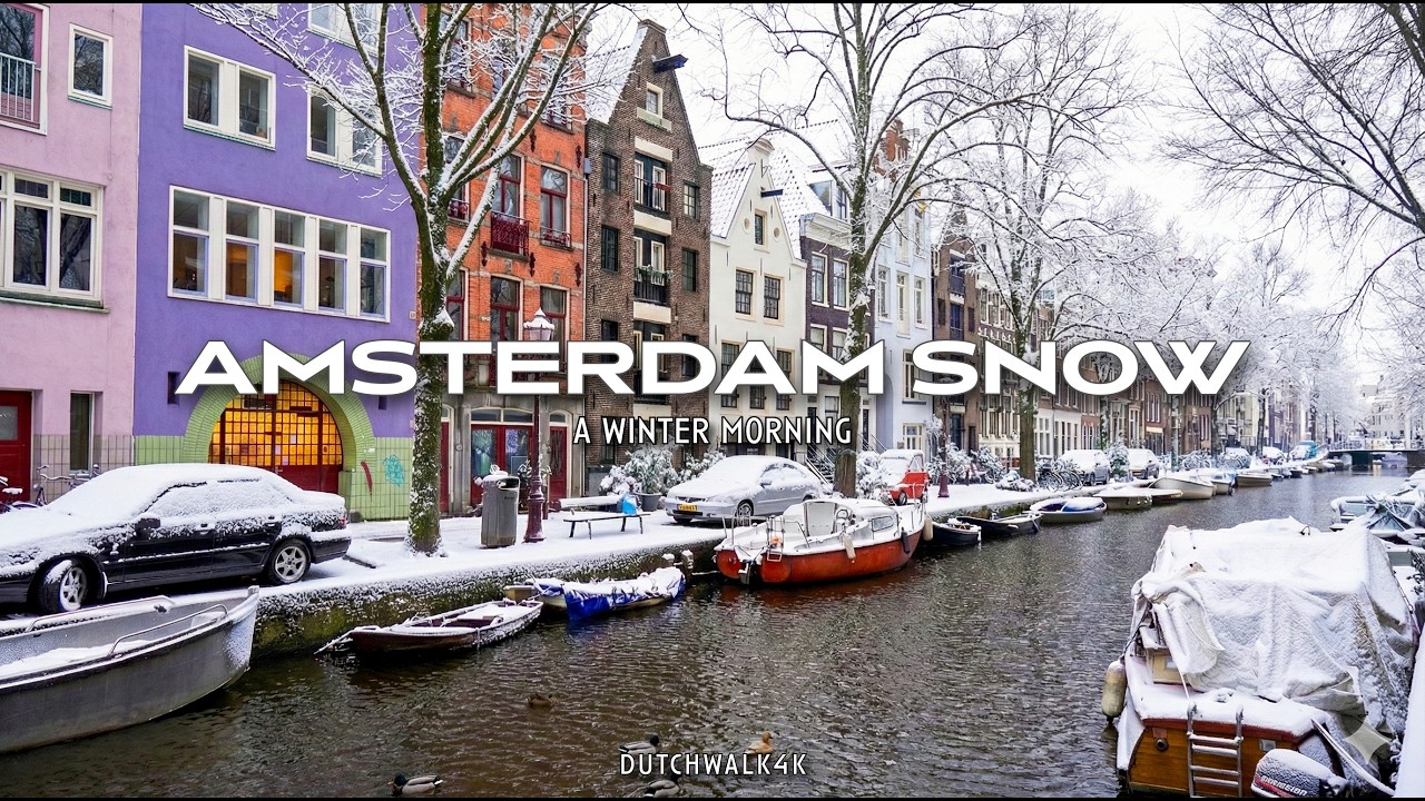 Amsterdam Snow Walk 2026 ❄️ 4K HDR Walking Tour