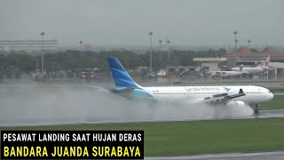 Landing Hujan Deras !!! Nonton Pesawat Mendarat dan Take Off Bandara Juanda, Plane Spotting Surabaya