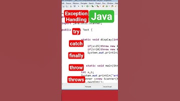Exception handling java try catch finally throw throws