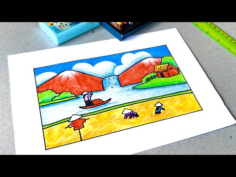 Video Vẽ Tranh Đề Tài PHONG CẢNH QUÊ HƯƠNG bằng SÁP MÀU |... - youtube