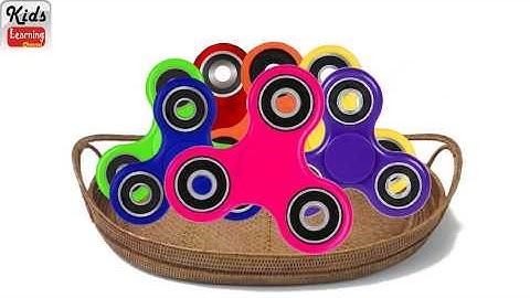 learn colors with fidget 3d spinners and wooden box for kids children