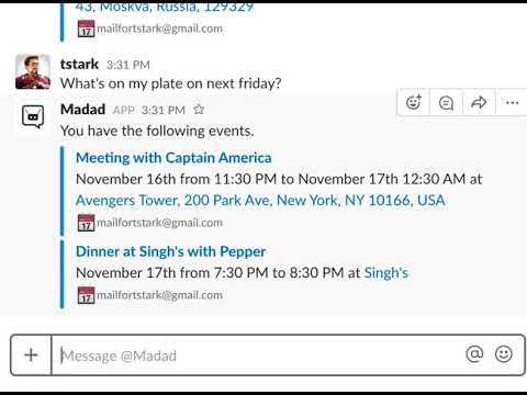 Madad | Calendar chatbot for Slack