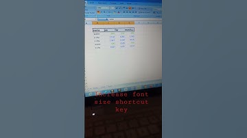 EXCEL FONT SIZE INCREASE SHORTCUT KEY